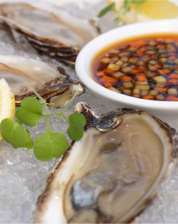 Ponzu Mignonette with Cucumber Sunomono